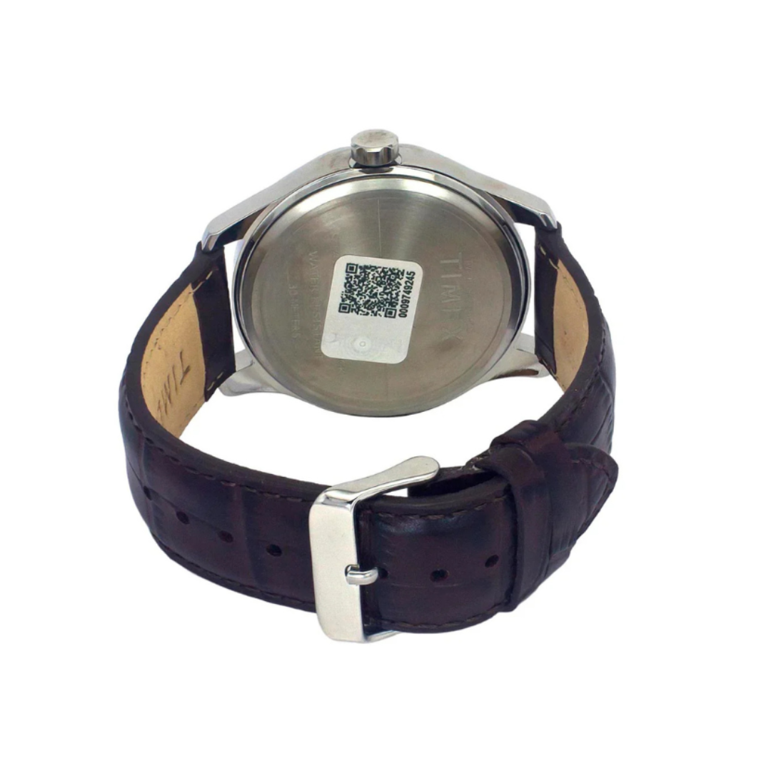 Timex TW0TG7633 | Signio Men Quartz Dial Multi-Function Leather Watch.