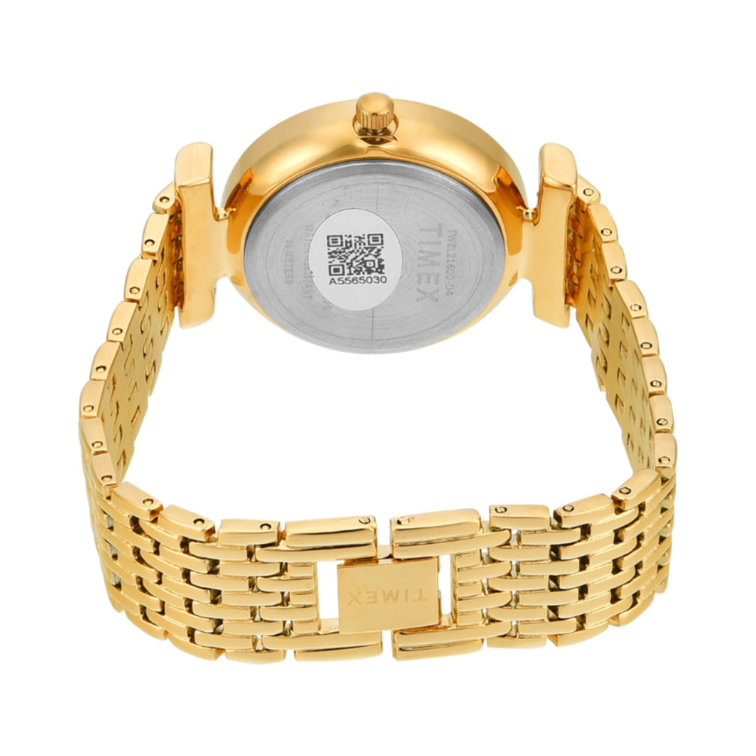 Timex TWEL21600 | Timex Trendline Round 33mm Champagne Dial Analog Women Watch