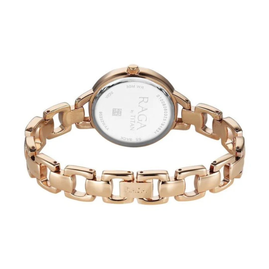 Titan 95352WM01 | Titan Raga Showstopper Quartz Analog Rose Gold Dial Metal Strap Watch For Women