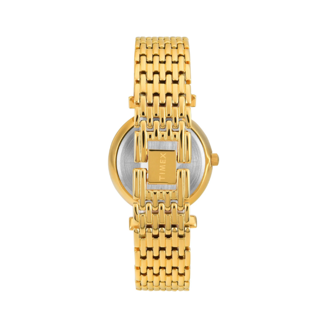 Timex TWEL21600 | Timex Trendline Round 33mm Champagne Dial Analog Women Watch