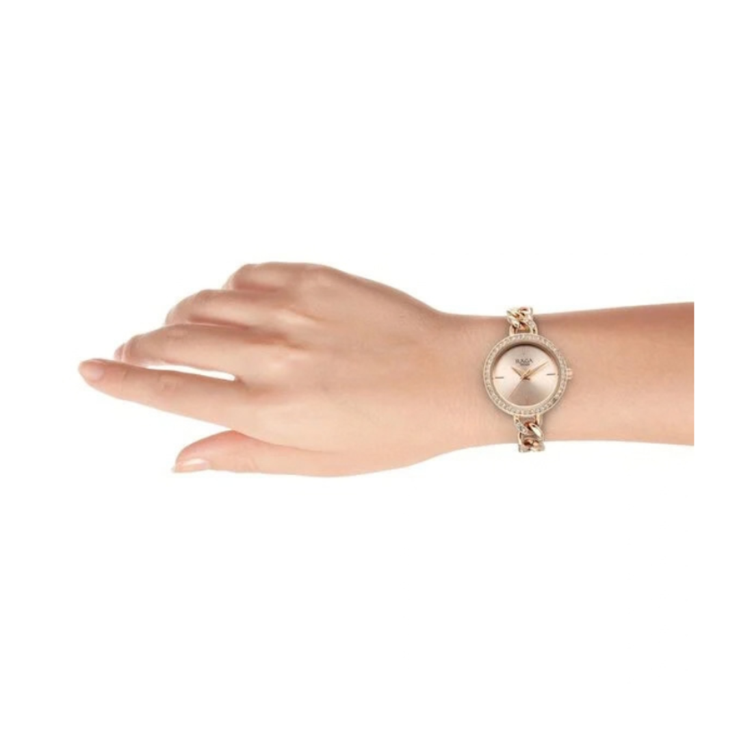 Titan 95288WM01 | Titan Raga Showstopper Quartz Analog Rose Gold Round Dial Rose Gold Metal Strap Watch For Women