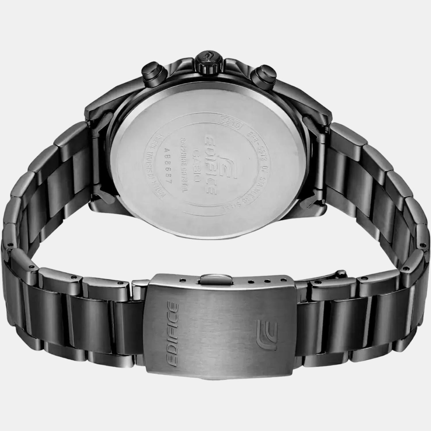 Edifice Men Quartz Black Dial Chronograph Stainless Steel Watch ED507