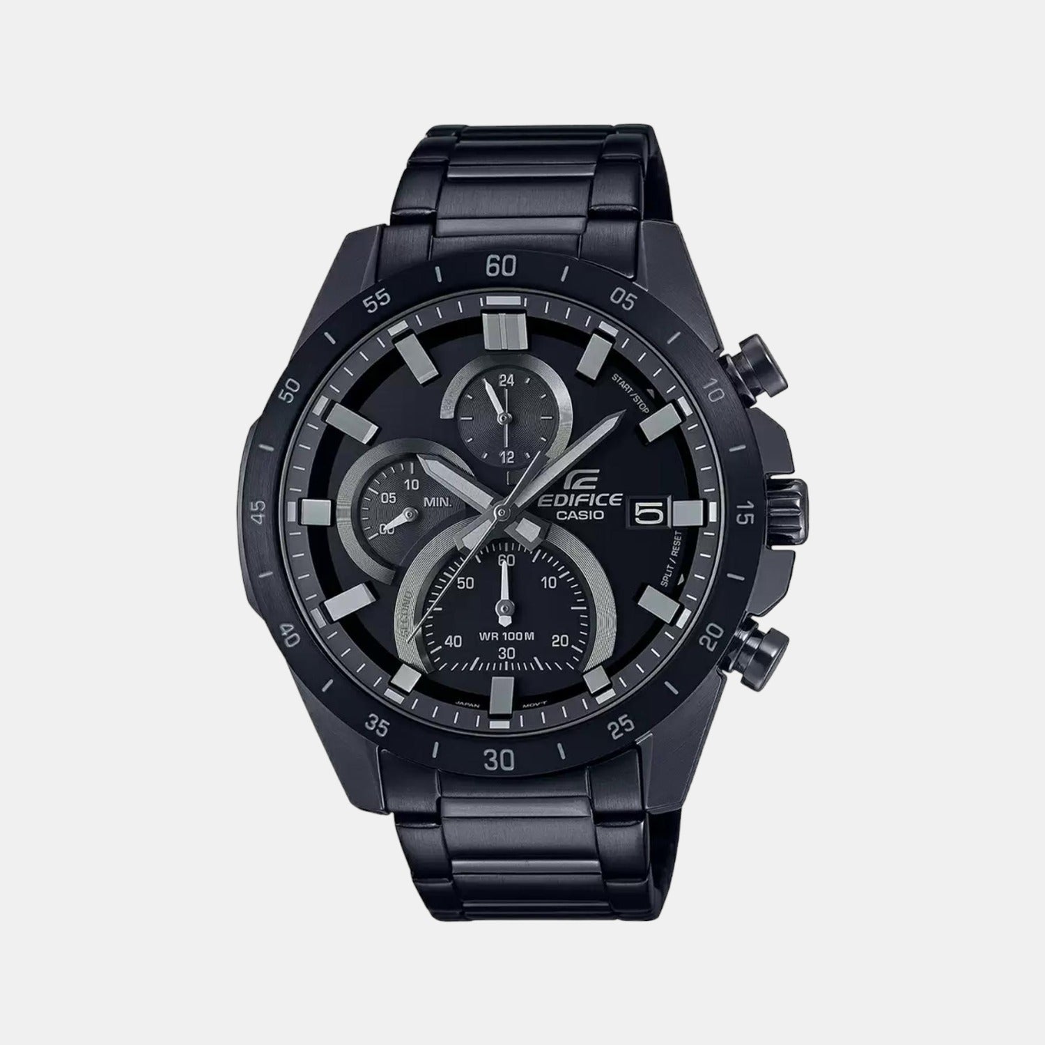 Edifice Men Quartz Black Dial Chronograph Stainless Steel Watch ED517