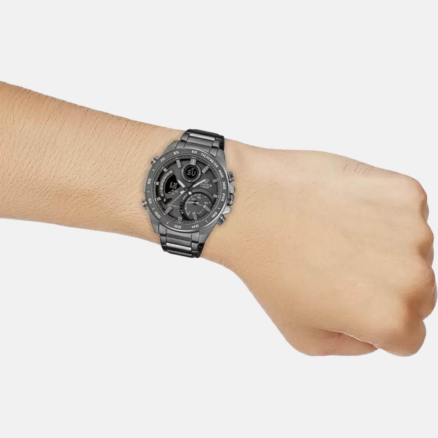 G-Shock Men Quartz Black Dial Analog-Digital Stainless Steel Watch ED527