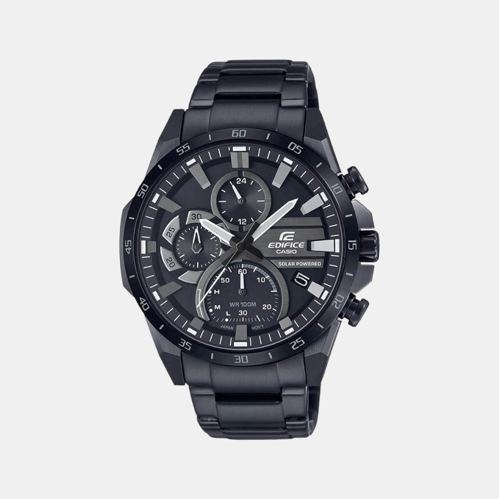 Edifice Men Quartz Black Dial Chronograph Stainless Steel Watch ED548