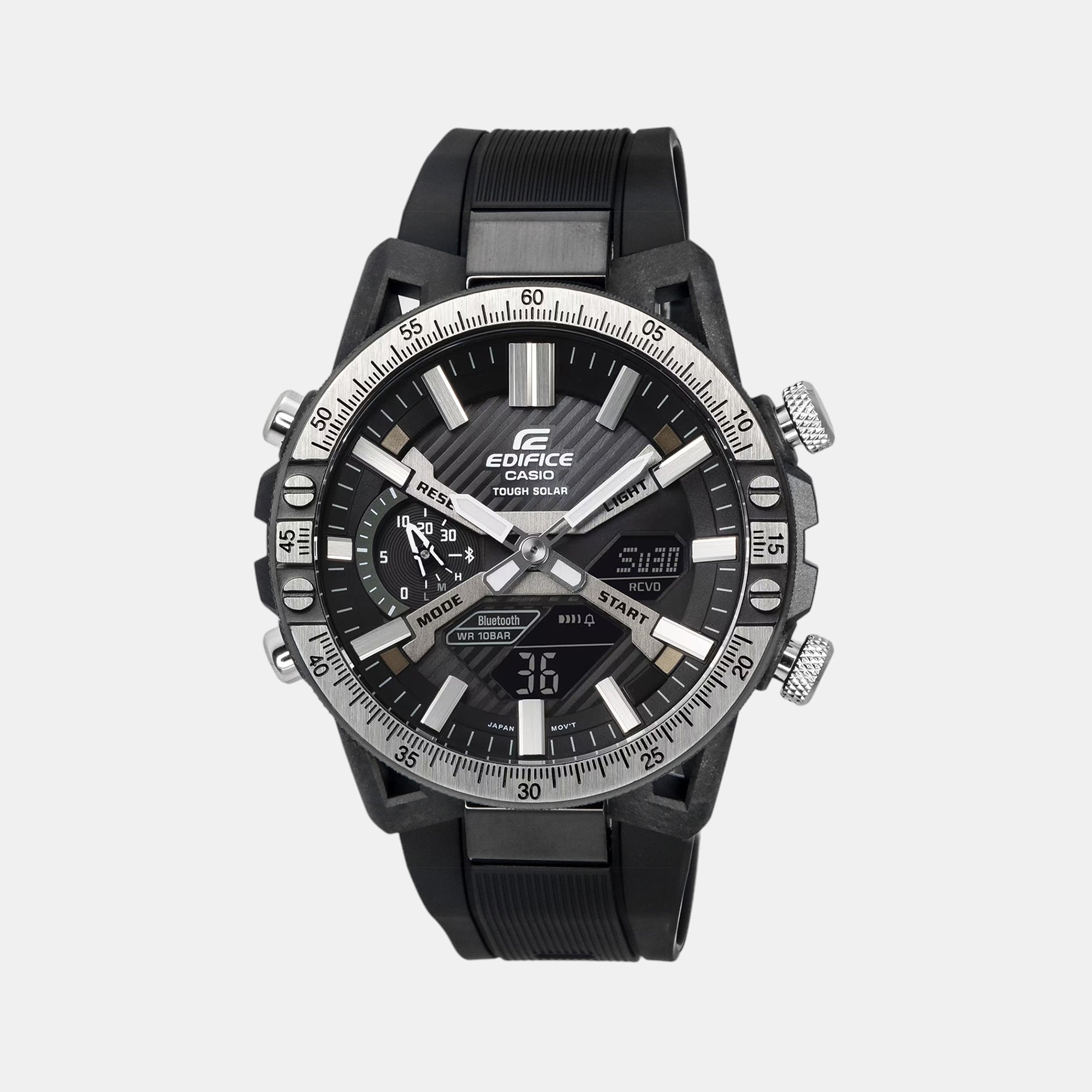 Edifice Men Quartz Black Dial Analog-Digital Resin Watch ED588