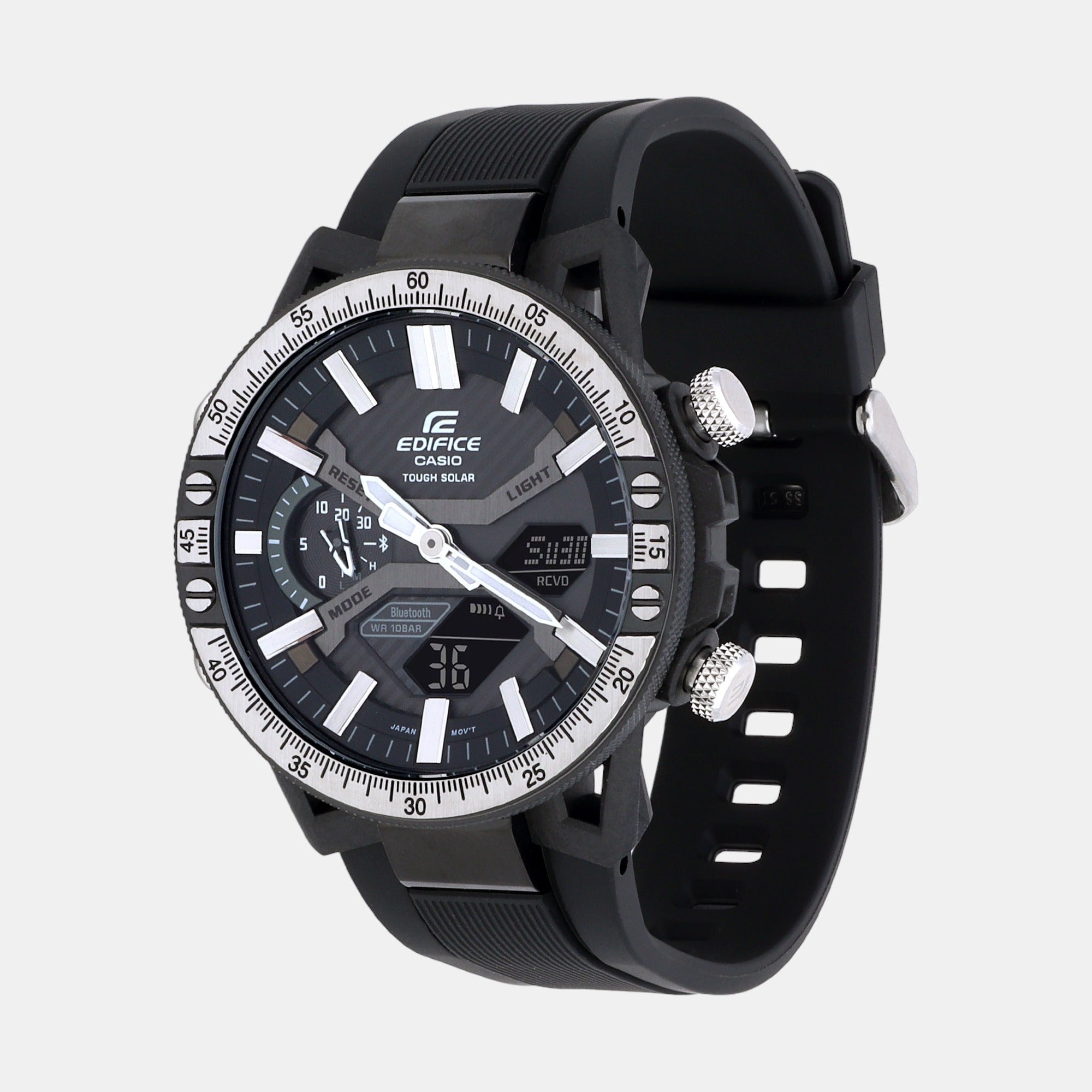 Edifice Men Quartz Black Dial Analog-Digital Resin Watch ED588