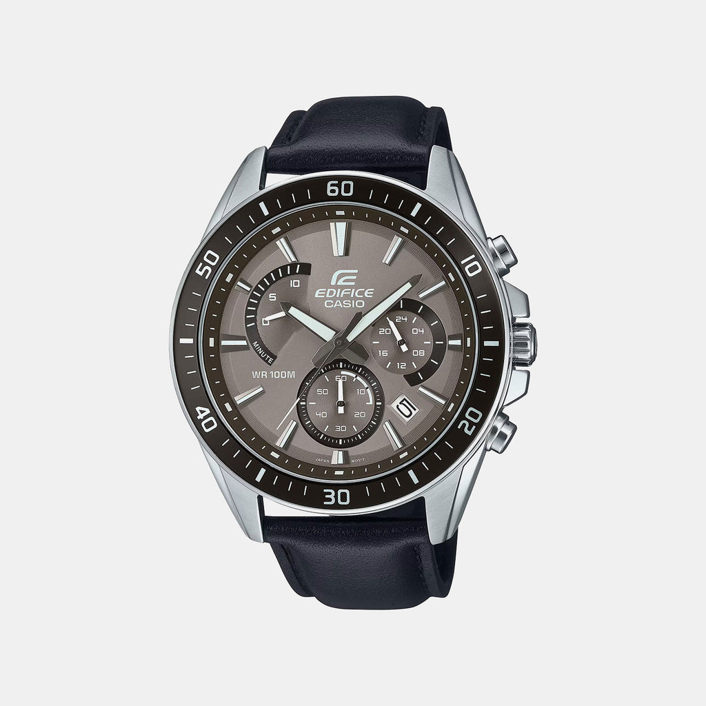 G-Shock Men Quartz Brown Dial Chronograph Leather Watch ED616