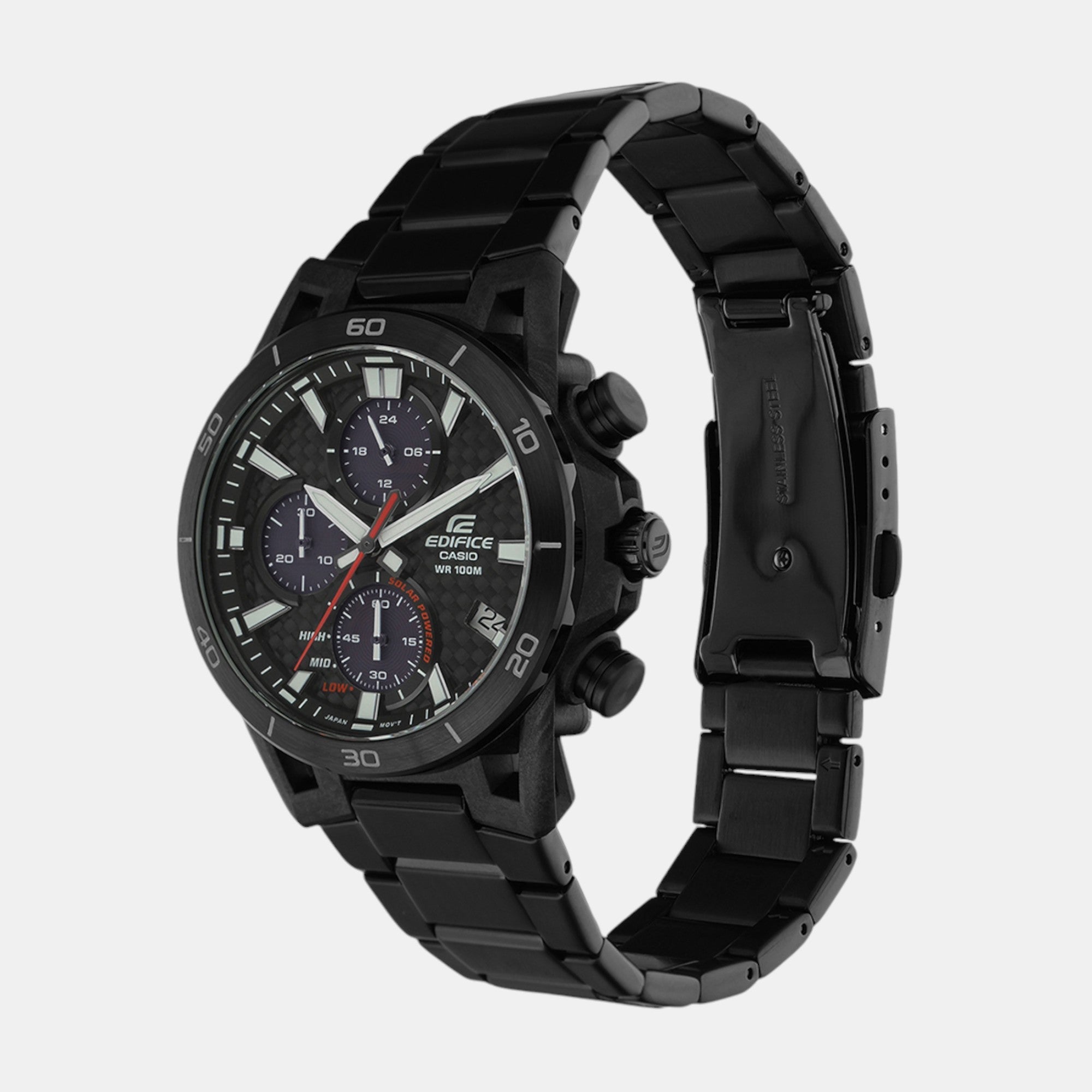 G-Shock Men Solar Black Dial Chronograph Stainless Steel Watch ED629