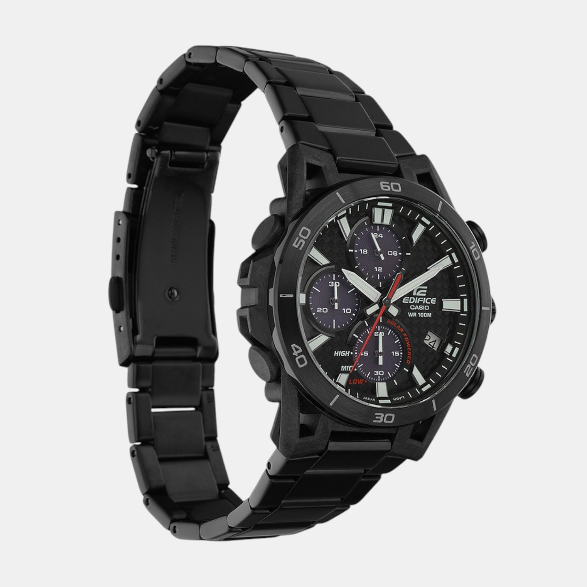 G-Shock Men Solar Black Dial Chronograph Stainless Steel Watch ED629