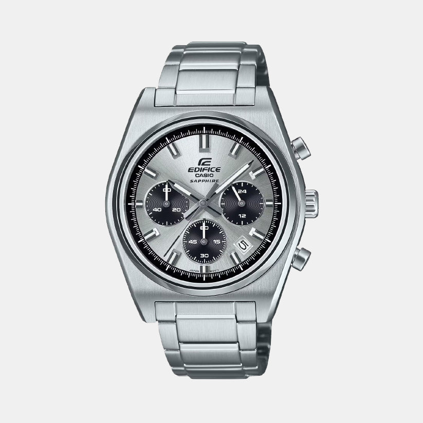 Edifice Men Quartz Silver Dial Analog Stainless Steel Watch EFB-730D-7AVUDF