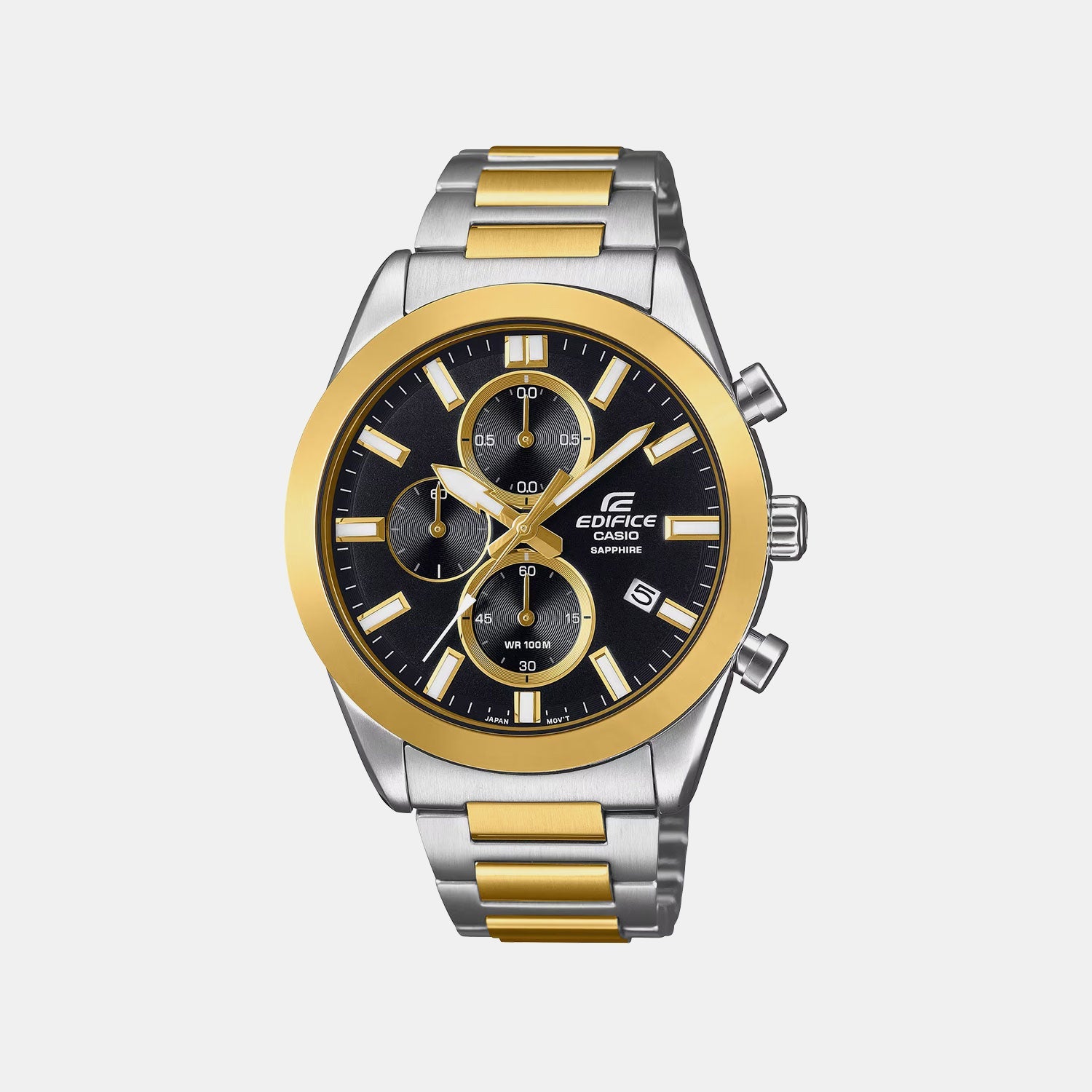 Edifice Men Quartz Black Dial Chronograph Stainless Steel Watch ED667 EFB-710SG