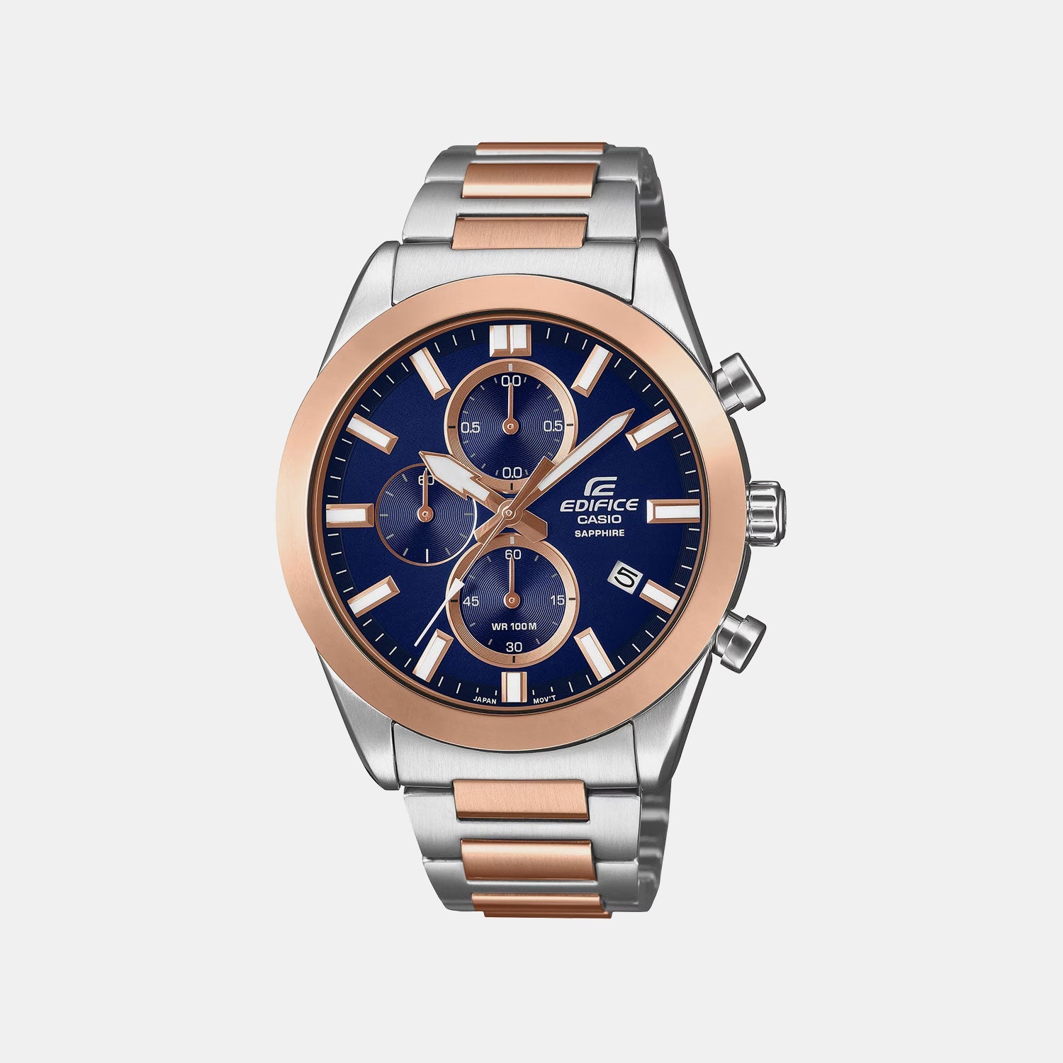 Edifice Men Quartz Blue Dial Chronograph Stainless Steel Watch ED668 EFB-710SG