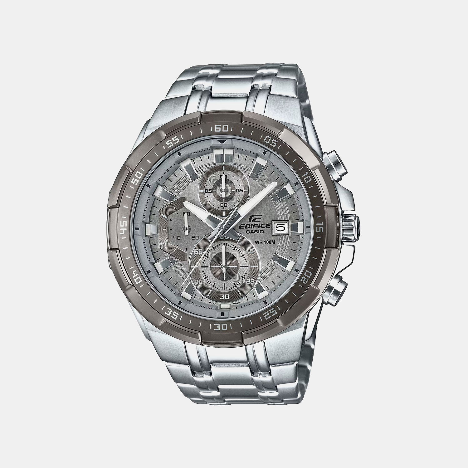 Edifice Men Quartz Grey Dial Chronograph Stainless Steel Watch ED676 EFR-539DE