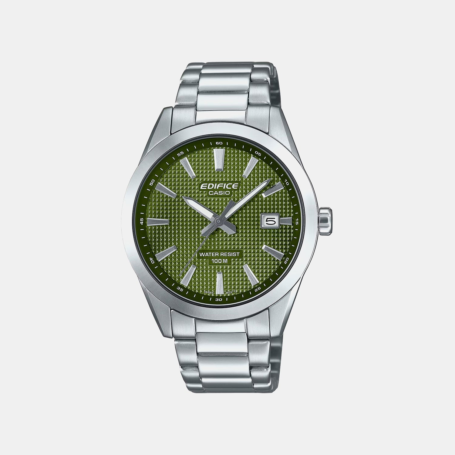 Edifice Men Quartz Green Dial Analog Stainless Steel Watch ED685 EFV-160D-