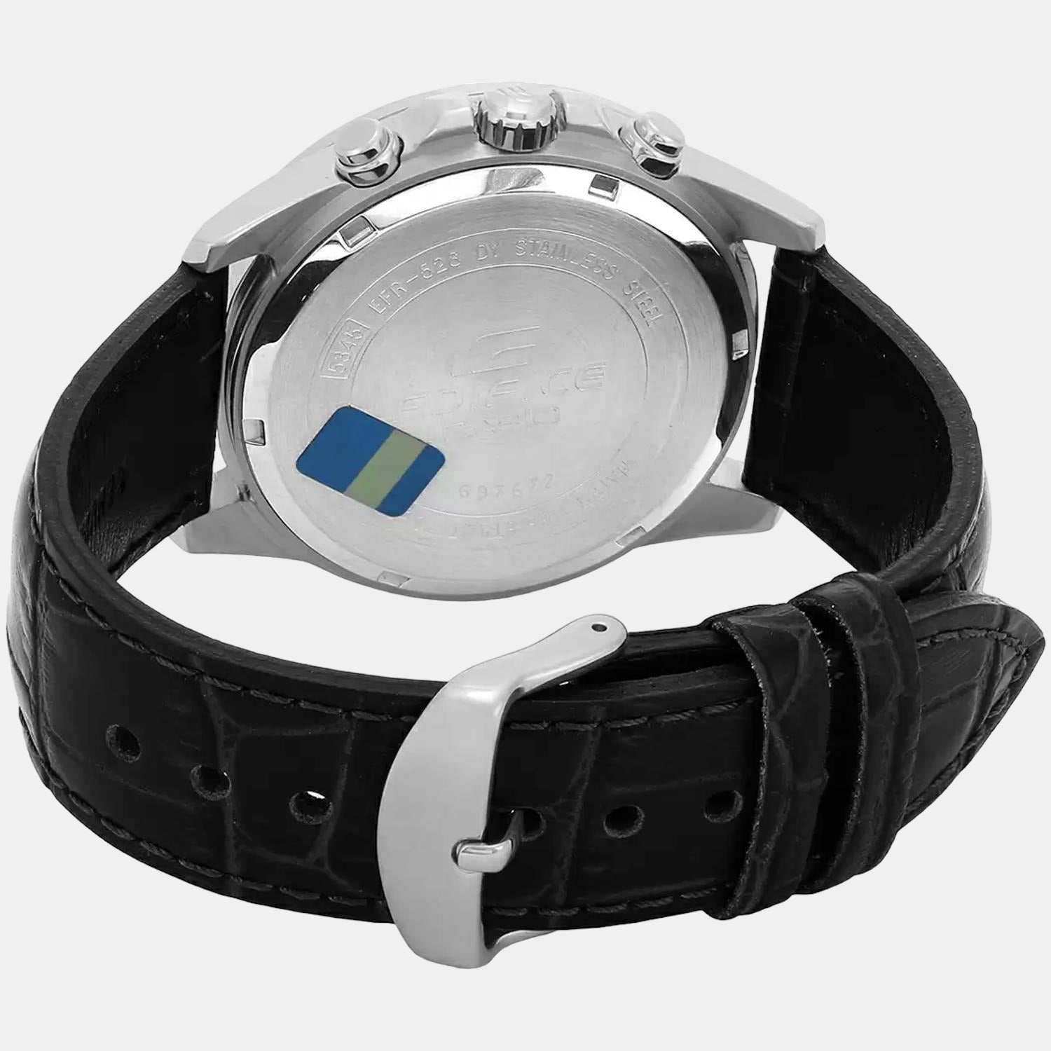 Edifice Men Quartz Black Dial Chronograph Watch EX093