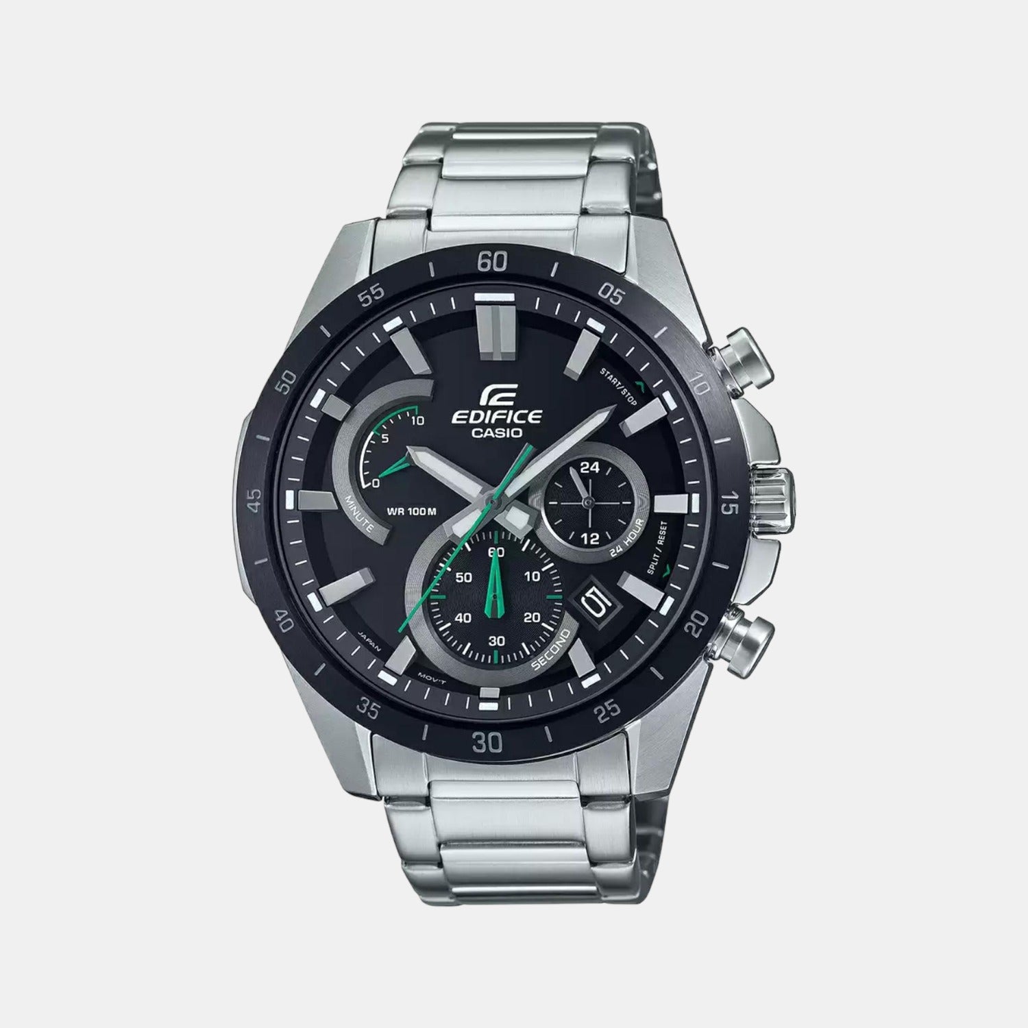 Edifice Men Quartz Two Tone Dial Chronograph Stainless Steel Watch EX542
