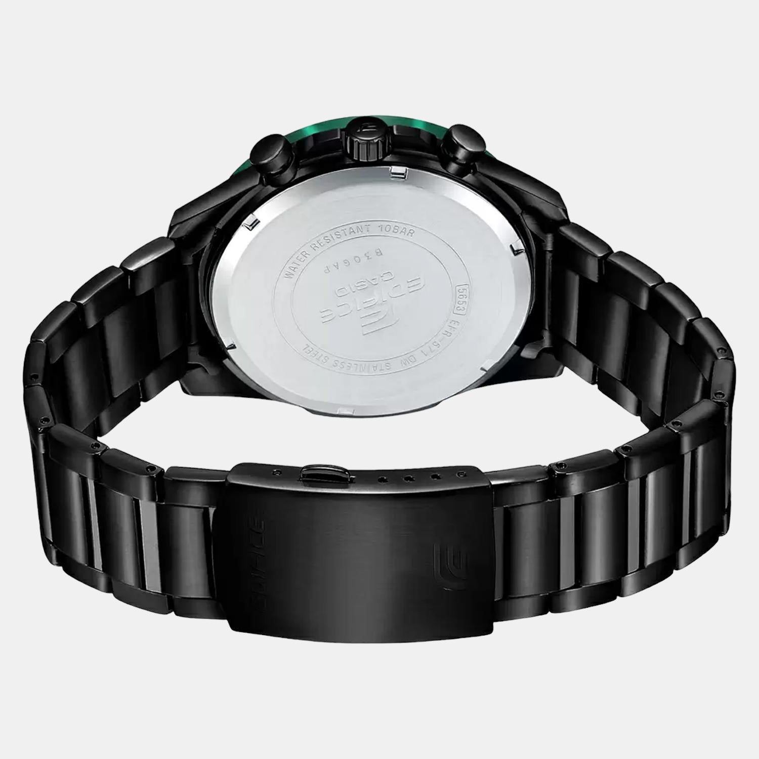 Edifice Men Quartz Black Dial Chronograph Stainless Steel Watch Ed514