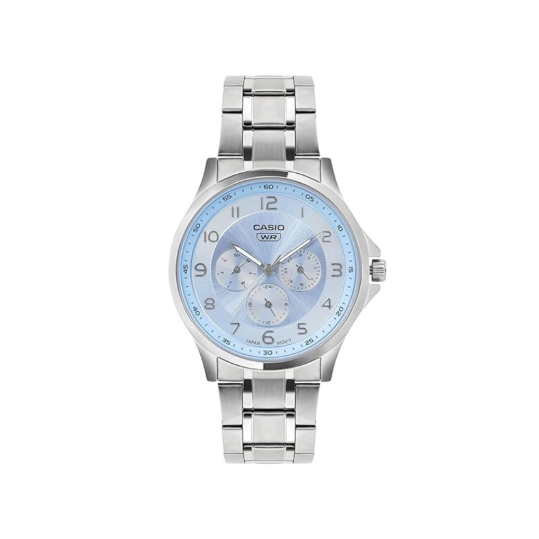 Casio MTP-SN2KD-2A A2451 | Men Quartz Blue Dial Multi-Function Stainless Steel Watch
