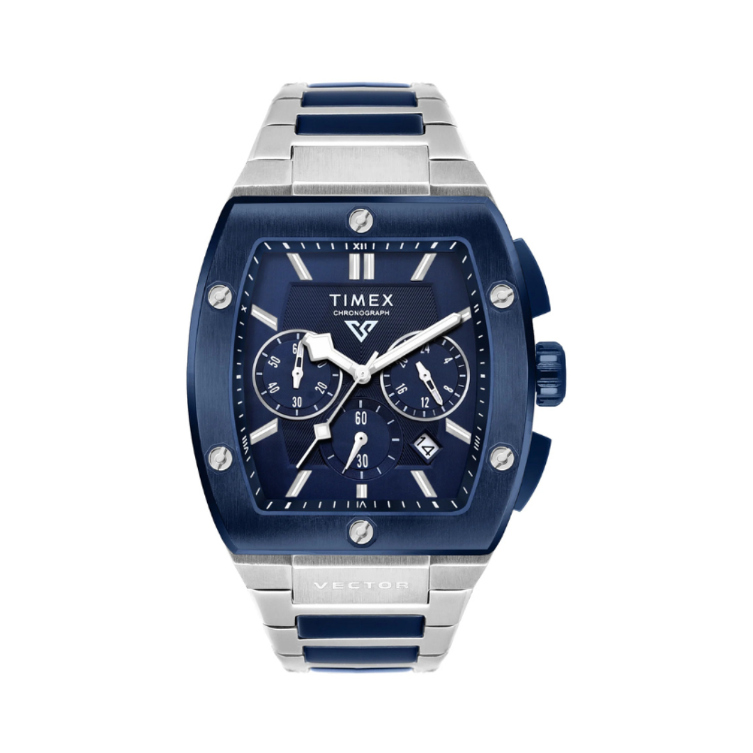 Timex TWEG26202 | TIMEX Vector Men Blue Rectangle Chronograph Dial Analog Watch