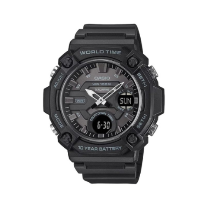 Casio AEQ-120W-1BV AD285 | Youth Men Quartz Black Dial Analog-Digital Resin Watch
