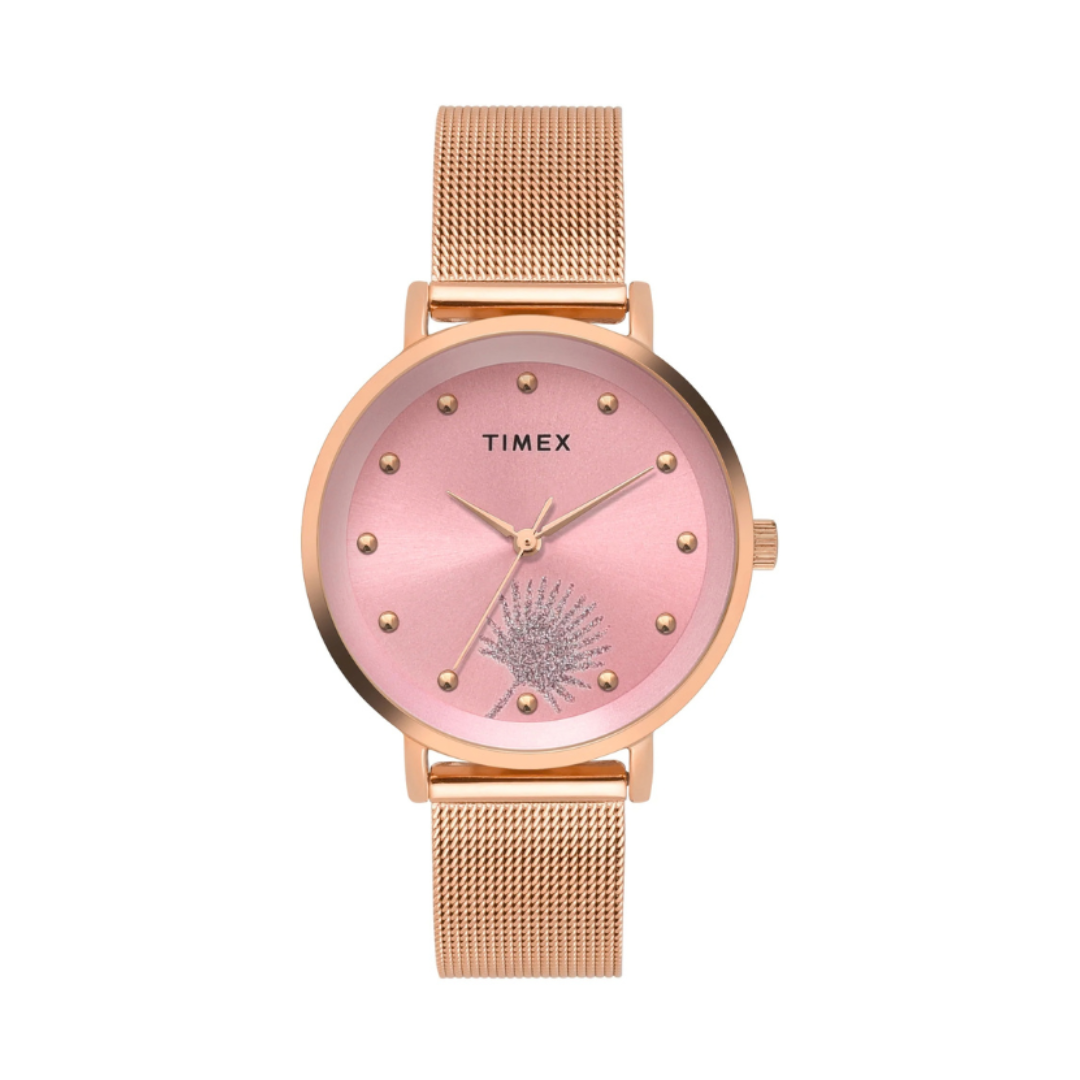 Timex TWEL12924 | Timex Trendline Round 36mm Pink Dial Analog Women Watch