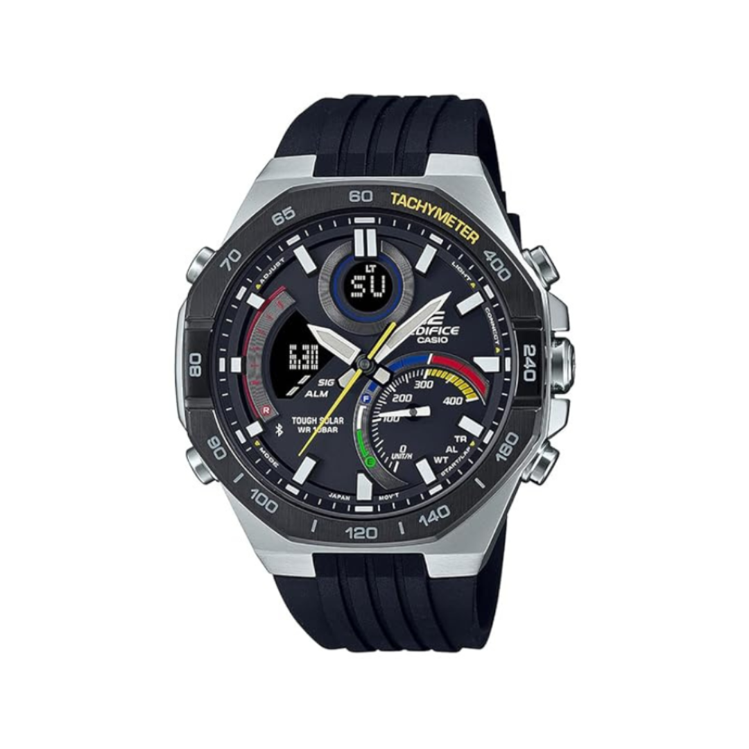 Casio ECB-950MP-1ADF EX557 | Edifice Men Quartz Black Dial Analog-Digital Resin Watch.