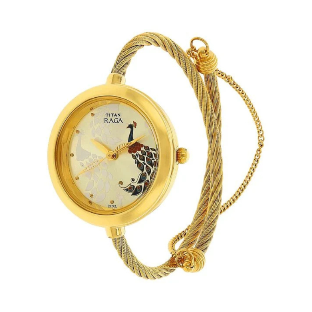 Titan 2532YM01 | Titan Raga Garden of Eden Champagne Dial Analog Stainless Steel Strap watch for Women