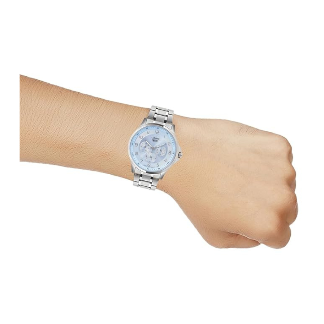 Casio MTP-SN2KD-2A A2451 | Men Quartz Blue Dial Multi-Function Stainless Steel Watch
