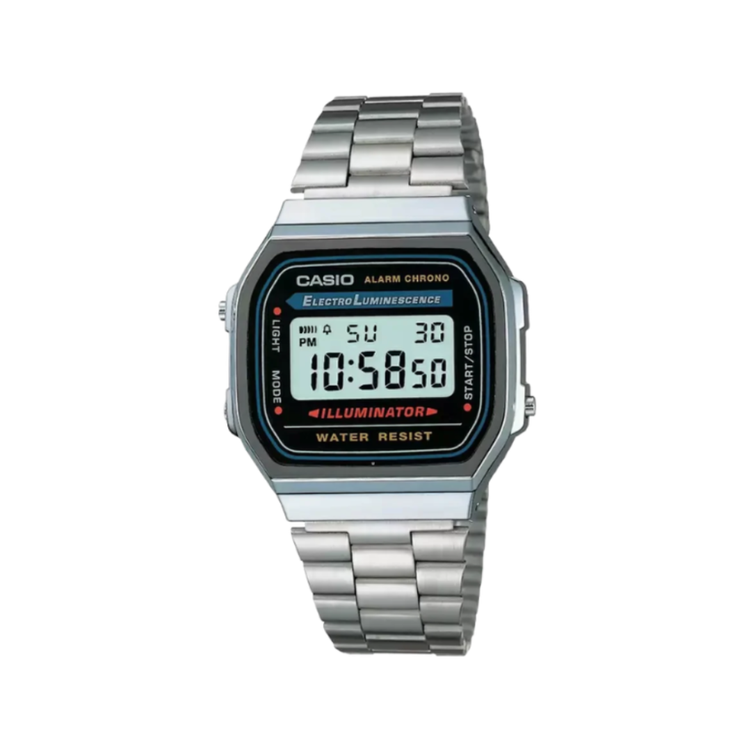 Casio D131 | Vintage Unisex Quartz Black Dial Digital Stainless Steel Watch A168WA-1