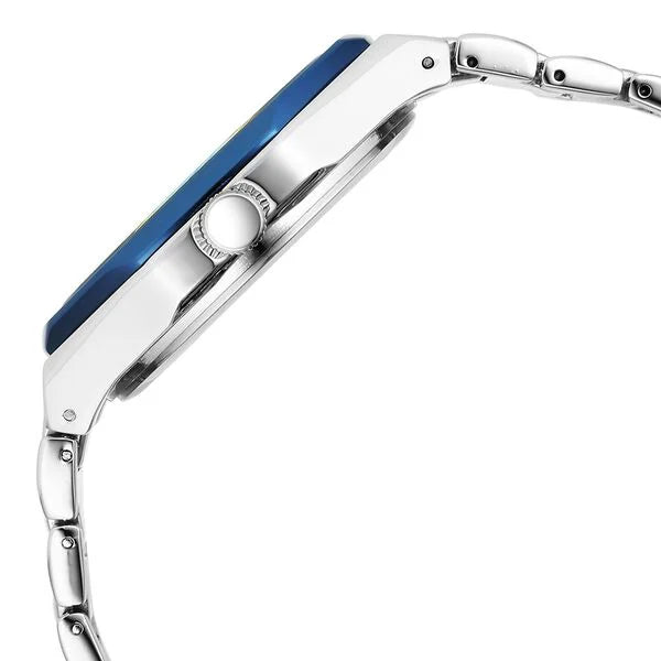 Fastrack FV30012KM02 | Fastrack Vyb Limitless Quartz Analog Blue Dial Silver Color Metal Strap Watch For Guys