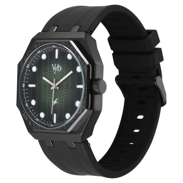 Fastrack FV30017NP03 | Vyb Rebel By Fastrack Quartz Analog Multicoloured Dial Black Silicone Strap Watch For Guys