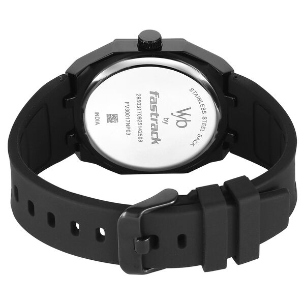 Fastrack FV30017NP03 | Vyb Rebel By Fastrack Quartz Analog Multicoloured Dial Black Silicone Strap Watch For Guys