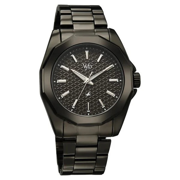 Fastrack FV30040QM01W | Vyb Challenger By Fastrack Quartz Analog Grey Dial Grey Stainless Steel Strap Watch For Guys