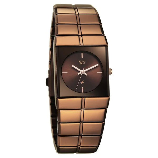 Fastrack FV30044QM01 | Vyb Nova By Fastrack Quartz Analog Brown Dial Brown Metal Strap Watch For Guys