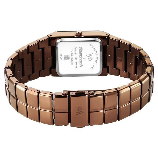 Fastrack FV30044QM01 | Vyb Nova By Fastrack Quartz Analog Brown Dial Brown Metal Strap Watch For Guys
