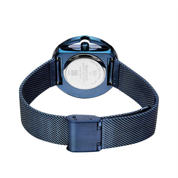 Fastrack FV60015QM01W | Fastrack Vyb Showstopper Quartz Analog Blue Dial Stainless Steel Strap Watch for Girls