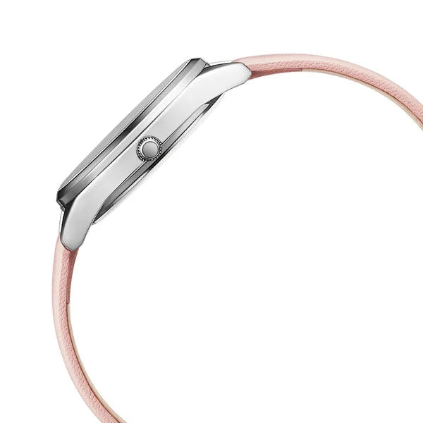 Fastrack FV60023SL01W | Fastrack Vyb Spotlight Quartz Analog Pink Dial Leather Strap Watch for Girls