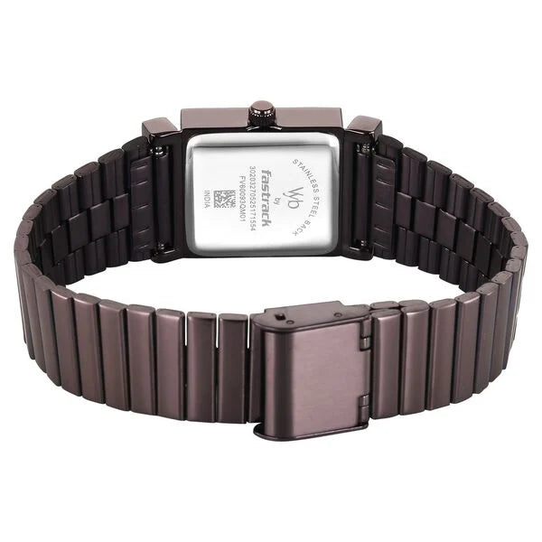 Fastrack FV60093QM01 | Vyb Showstopper By Fastrack Quartz Analog Brown Dial Brown Stainless Steel Strap Watch For Girls