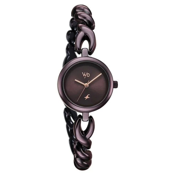 Fastrack FV60099QM01W | Vyb Siren By Fastrack Quartz Analog Purple Dial Purple Stainless Steel Strap Watch For Girls