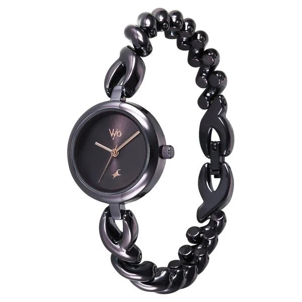 Fastrack FV60099QM01W | Vyb Siren By Fastrack Quartz Analog Purple Dial Purple Stainless Steel Strap Watch For Girls
