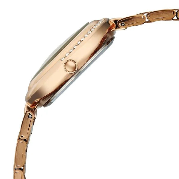 Fastrack FV60106WM01W | Vyb Aura By Fastrack Quartz Analog White Dial Rose Gold Stainless Steel Strap Watch For Girls
