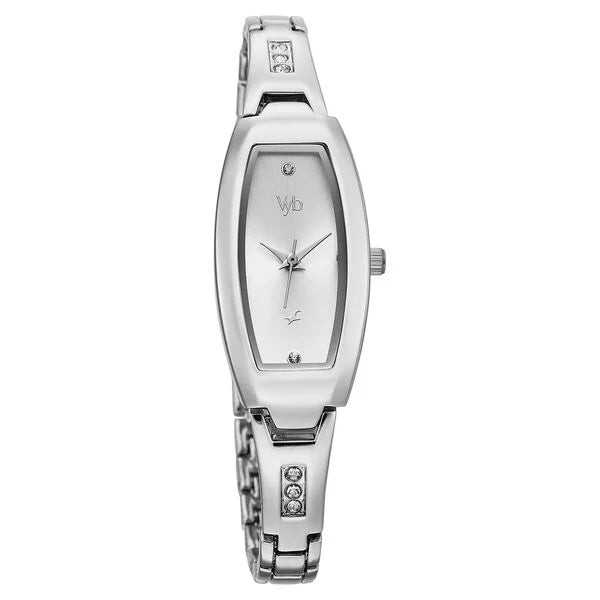 Fastrack FV60113SM01 | Vyb Manifester By Fastrack Quartz Analog Silver Dial Silver Stainless Steel Strap Watch For Girls