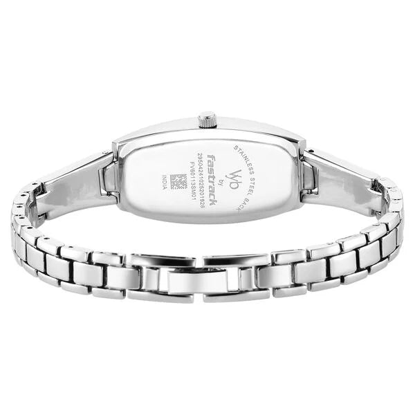 Fastrack FV60113SM01 | Vyb Manifester By Fastrack Quartz Analog Silver Dial Silver Stainless Steel Strap Watch For Girls