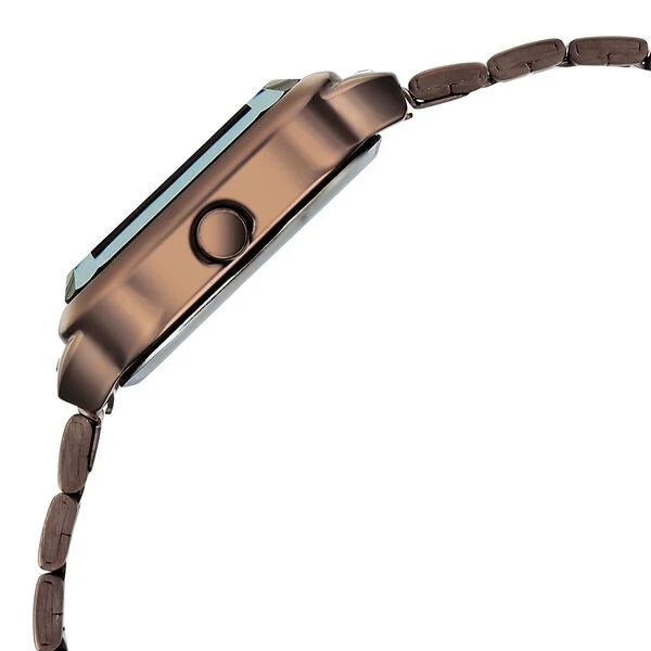 Fastrack FV60124QM01 | Vyb Seeker By Fastrack Quartz Analog Grey Dial Brown Stainless Steel Strap Watch For Girls
