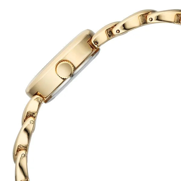 Fastrack FV60131YM01W | Vyb Bliss By Fastrack Quartz Analog Green Dial Golden Metal Strap Watch For Girls