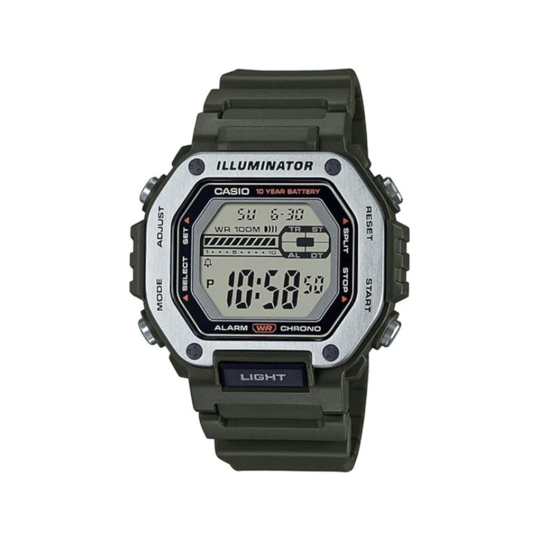 Casio MWD-110H-3AVDF D301 | Youth Unisex Quartz Green Dial Digital Resin Watch