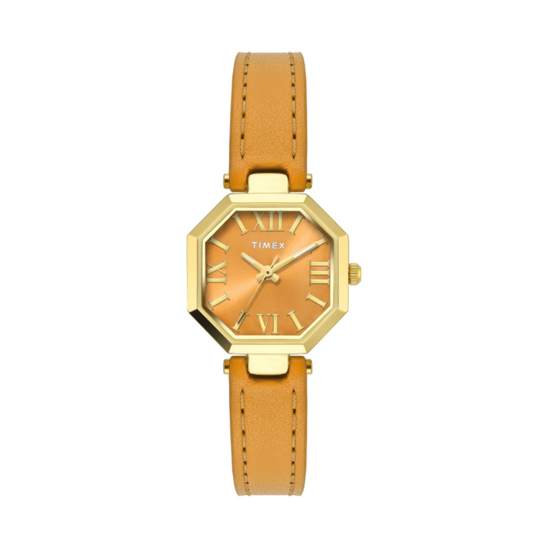 Timex TWEL26900 | Timex Trendline Octagonal 26mm Yellow Dial Analog Women Watch