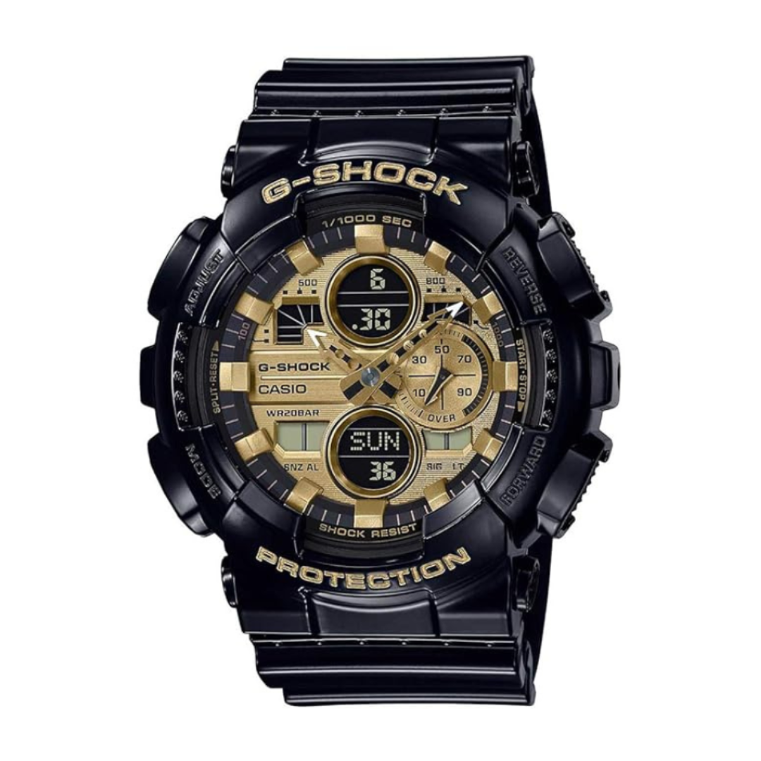 Casio GA-140GB-1A1DR G1021 | G-Shock Men Quartz Gold Dial Analog-Digital Resin Watch.