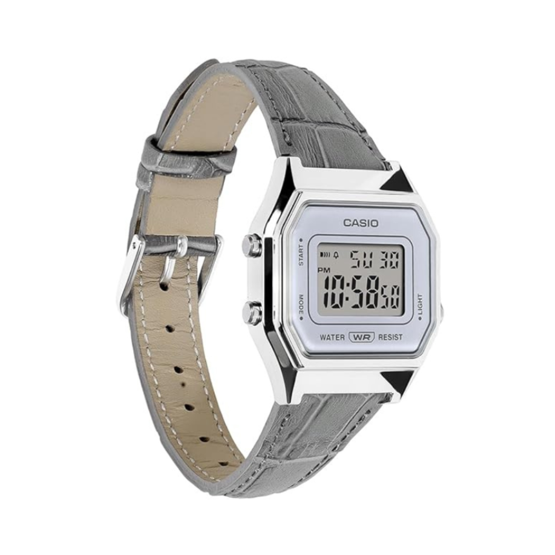 Casio LA680WEL-8A2DF D424 | Classics Women Quartz Blue Dial Digital Leather Watch
